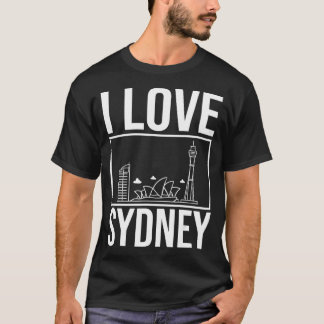 Sydney Australia City Skyline Map Revel T-shirt