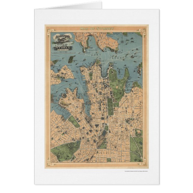 Sydney Australia Map 1922 (Voorkant)