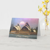 Sydney Australia Opera House Birthday Kaart (Gele Bloem)