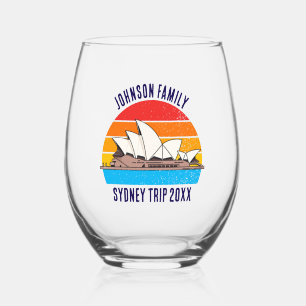 Sydney Australia Opera House gepersonaliseerd Wijnglas Zonder Voet