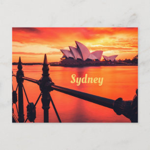 Sydney Australia Opera House Oranje Sky Briefkaart