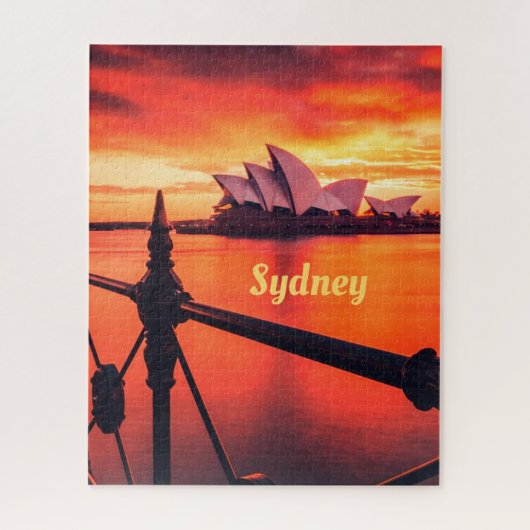 Sydney Australia Opera House Oranje Sky Legpuzzel (Verticaal)