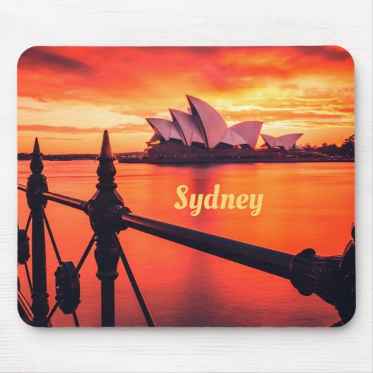 Sydney Australia Opera House Oranje Sky Muismat (Voorkant)