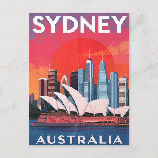 Sydney Australia Opera House Skyline Briefkaart (Voorkant)
