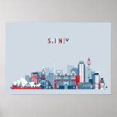 Sydney Australia Skyline Poster (Voorkant)