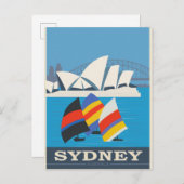 Sydney Australia Vintage Travel Poster Briefkaart (Voorkant / Achterkant)