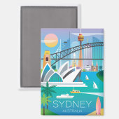 Sydney, Australie Aimant frigorifique (Recto/Verso)