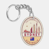 Sydney Australië City Skyline Emblem Sleutelhanger (Voorkant Links)