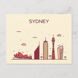 Sydney, Australië Doodle Skyline Briefkaart