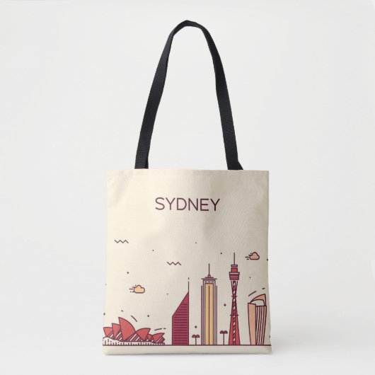 Sydney, Australië | Doodle Skyline Draagtas (Voorkant)