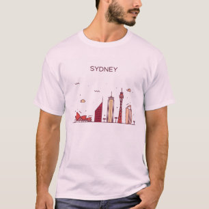 Sydney, Australië   Doodle Skyline T-shirt
