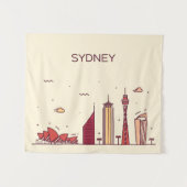 Sydney, Australië | Doodle Skyline Wandkleed (Voorkant (horizontaal))