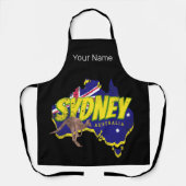 Sydney Australië Retro Kangoeroe en Flag Schort (Voorkant)