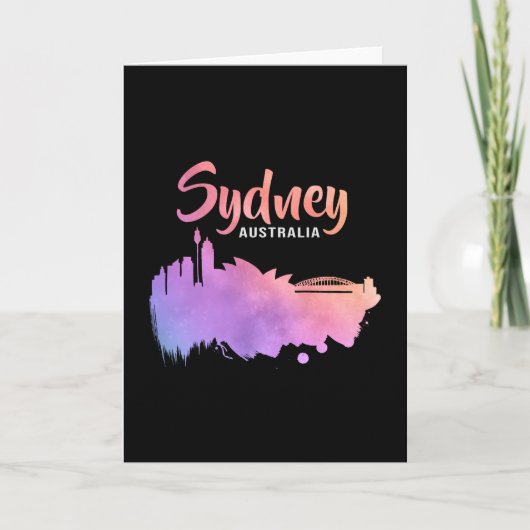 Sydney Australië Stad Stadsgezicht Silhouet Grappi Kaart (Voorkant)
