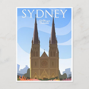 Sydney Australië Travel Art Vintage Briefkaart