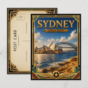 Sydney Australië Vintage Opera House Art Deco Briefkaart