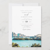 SYDNEY AUSTRALIË Waterverf Illustratie Bruiloft Kaart (Voorkant)