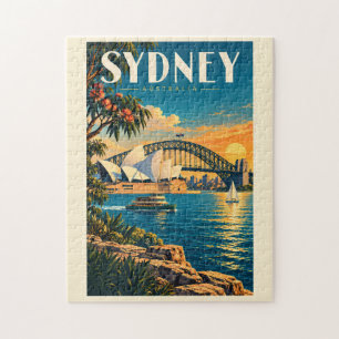 Sydney Australië Zonsondergang Illustratie Reis Ku Legpuzzel