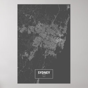 Sydney, Australië (zwart wit) Poster