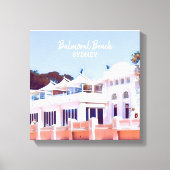 Sydney Balmoral Beach retro Bathers Pavillion Canvas Afdruk (Voorkant)