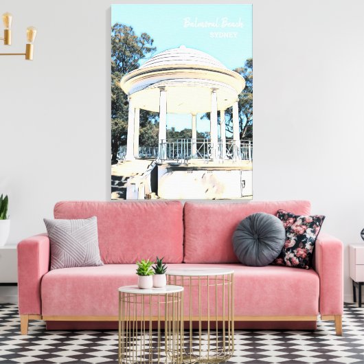 Sydney Balmoral Beach white Rotunda Canvas Afdruk (Insitu (Woonkamer))