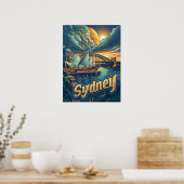 Sydney bij Nacht: Elegantie in het Opera House Poster (Keuken)