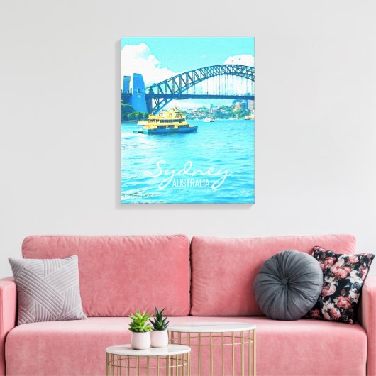 Sydney Ferry Harbor Bridge Canvas Afdruk (Insitu (Woonkamer))