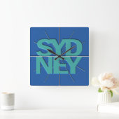 Sydney Finance Timezone Wall Clock Vierkante Klok (Huis)