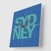 Sydney Finance Timezone Wall Clock Vierkante Klok (Hoek)