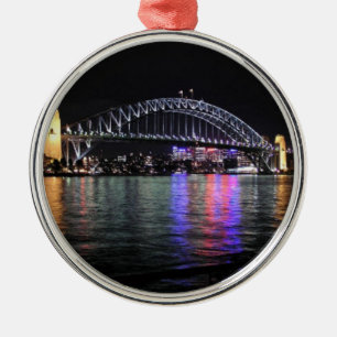 Sydney Harbor Bridge bij nacht Metalen Ornament