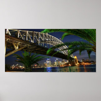 Sydney Harbor Bridge bij nacht Poster