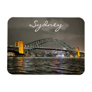 Sydney Harbor Bridge by Night, Australië, Foto Magneet