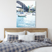 Sydney Harbor Bridge met jachten Canvas Afdruk (Insitu (Slaapkamer))