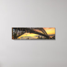 Sydney Harbor Bridge Sunset Panoramic Canvas Art