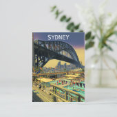 Sydney Harbor brug digitale kunstreis Briefkaart (Staand voorkant)