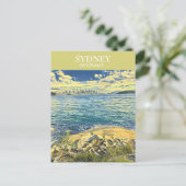 Sydney Harbor skyline digitale kunstreizen Briefkaart (Staand voorkant)