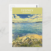 Sydney Harbor skyline digitale kunstreizen Briefkaart (Voorkant / Achterkant)