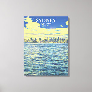 Sydney Harbor skyline reisdruk Canvas Afdruk