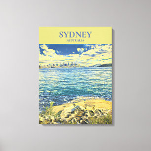 Sydney Harbor skyline reisdruk Canvas Afdruk