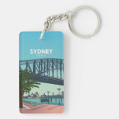 Sydney Harbour Australia Vintage Travel Sleutelhanger (achterkant)