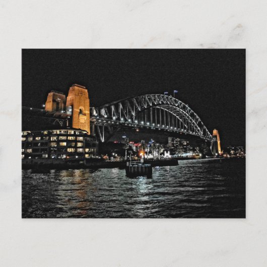 Sydney Harbour Bridge à la nuit - Australie Carte  (Devant)