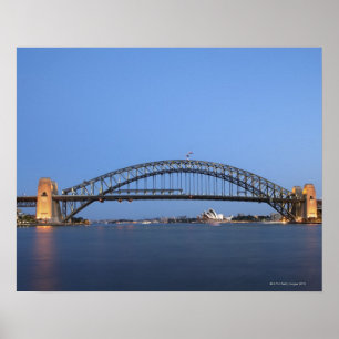 Sydney Harbour Bridge and Opera House bij schemeri Poster