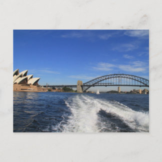 Sydney Harbour Bridge and Opera House van een veer Briefkaart