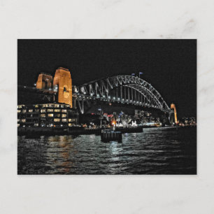Sydney Harbour Bridge at Night - Australia Briefka Briefkaart