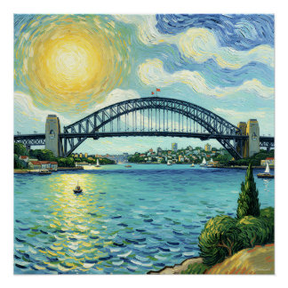 Sydney Harbour Bridge badend in zonlicht Perfect Poster