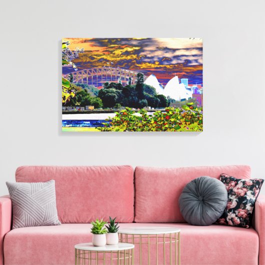 Sydney Harbour Bridge en Opera House Canvas Afdruk (Insitu (Woonkamer))