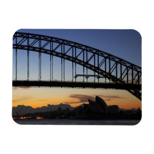 Sydney Harbour Bridge en Sydney Opera House om 2 u Magneet