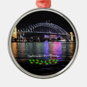 Sydney Harbour Bridge, geëtiketteerd, kerst heilig Metalen Ornament