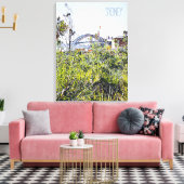 Sydney Harbour Bridge met inheemse planten Canvas Afdruk (Insitu (Woonkamer))