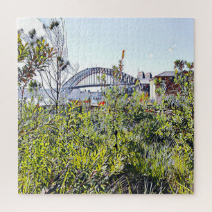 Sydney Harbour Bridge met inheemse planten Legpuzzel